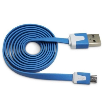 Εικόνα της iS USB DATA CABLE FLAT APPLE IPHONE 5 5S 5C 5SE 6 6 PLUS light blue 