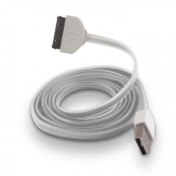 Εικόνα της IS  USB DATA CABLE FLAT APPLE IPHONE 4 4S WHITE