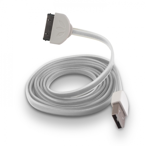 Picture of IS USB DATA CABLE FLAT APPLE IPHONE 4 4S WHITE