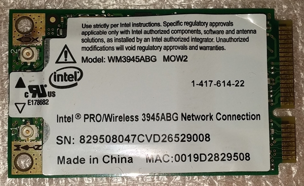 Picture of WIRELESS WiFi INTEL PRO WM3945ABG MOW2 FOR SONY VAIO