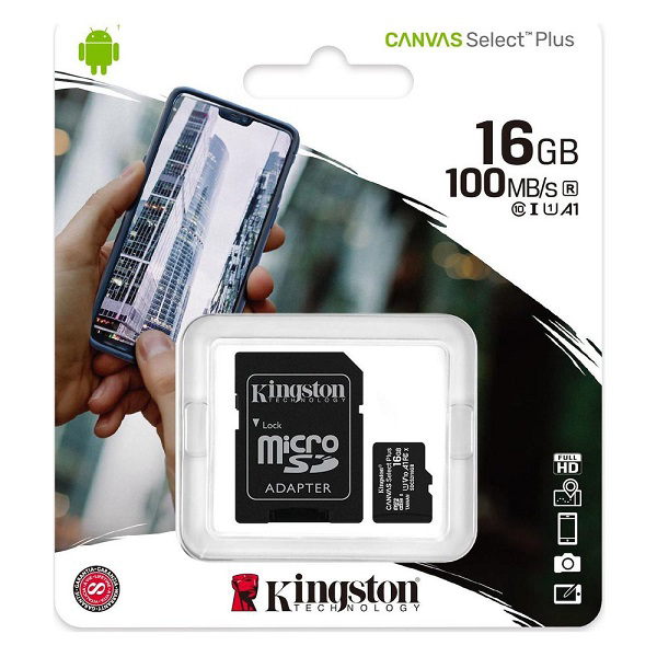 Picture of Kingston Canvas Select Plus microSDHC 16GB with Adapter