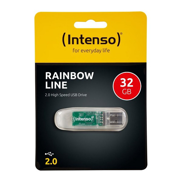 Picture of  Intenso 32GB Rainbow Line Transparent USB FLASH