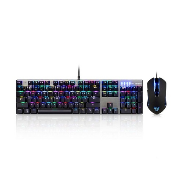 Motospeed CK888 Ενσυρματο keyboard σετ Outemu Blue RGB GR