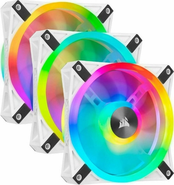 Picture of Corsair iCUE QL120 RGB 4-Pin PWM 3Pack White & Lighting Node Core