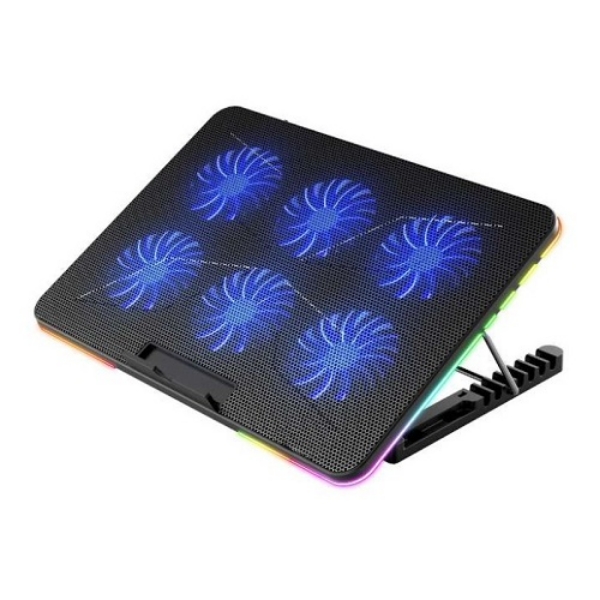 GAMING LAPTOP COOLER PAD VGCP6F VARR 6 FANS 2400 RMP 2USB RGB LED