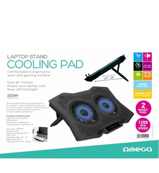 Picture of OMEGA LAPTOP COOLER PAD 2 FANS BLACK