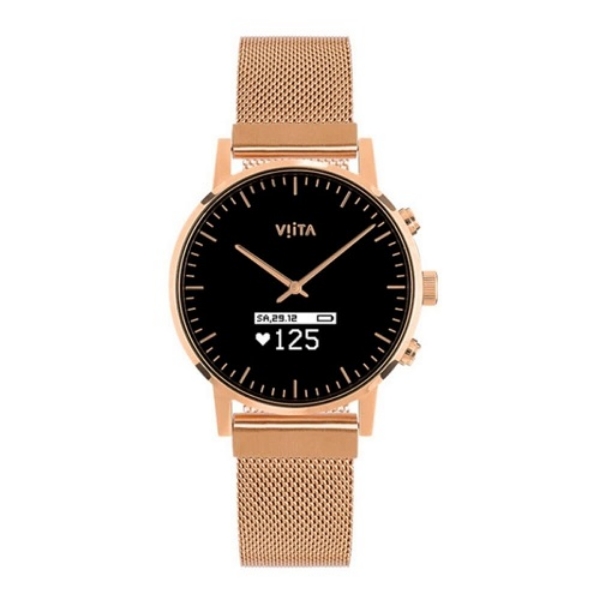 Viita Hybrid HRV Classic 40mm με Λουράκι Σιλικόνης Ροζ-Χρυσό