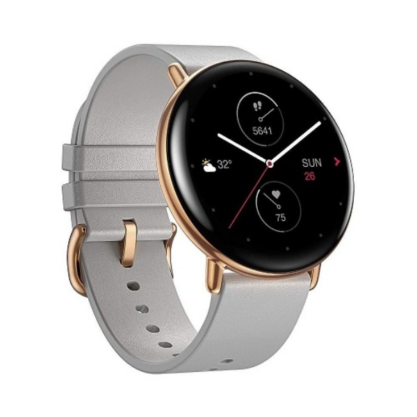 Amazfit Zepp E Circle Stainless Steel Αδιάβροχο Smartwatch με Παλμογράφο Moon Grey