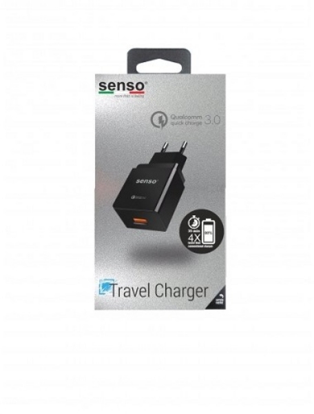 Picture of SENSO QUALCOMM QUICK CHARGE 3.0 TRAVEL CHARGER BLACK